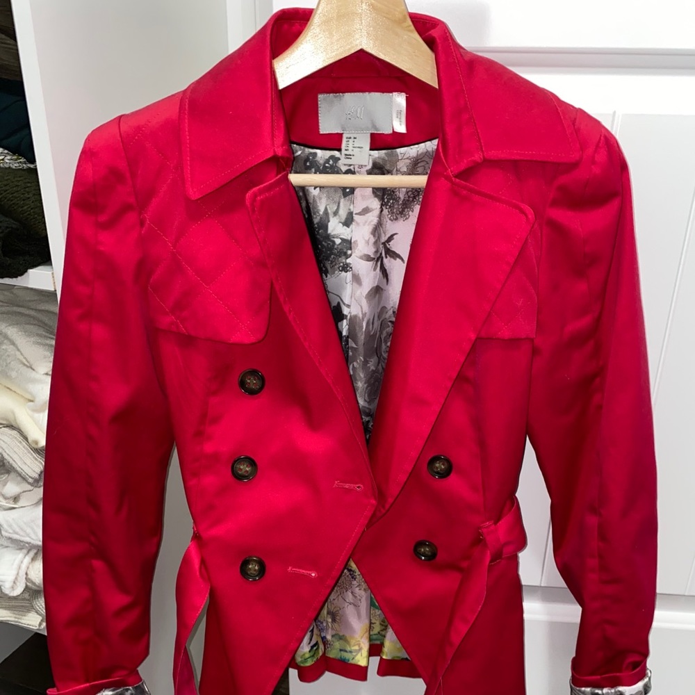 H&M Trench style jacket hip length size 4
